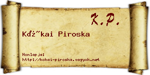 Kókai Piroska névjegykártya